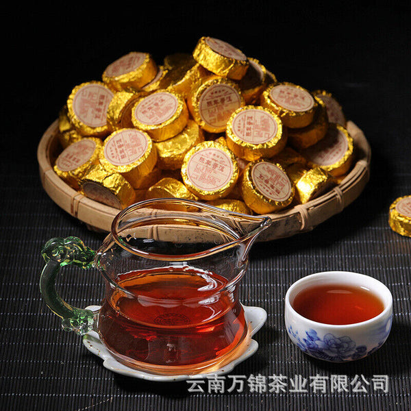 HelloYoung Yunnan Puer Small Tuocha Ripe Tea Original Mini Tuocha Small Round Tea Cake 500g