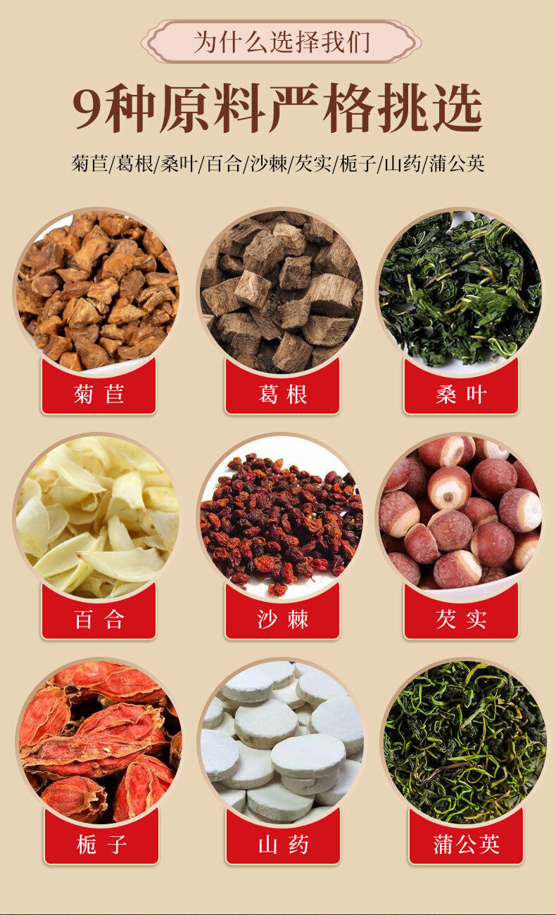 Chinese Herbal Tea Lily 150g , Dandelion, Pueraria Mirifica, Mulberry Leaf Tea