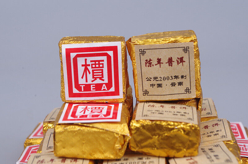 HelloYoung 500g Chenxiang Pu'er Small Golden Brick Mini Ripe Tuocha Catalpa Square Brick