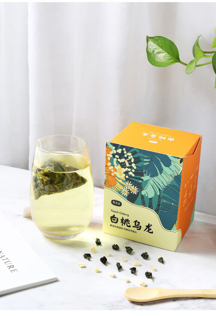 HelloYoung 30g Box packed triangular tea bag white peach oolong tea flower fruit tea bag