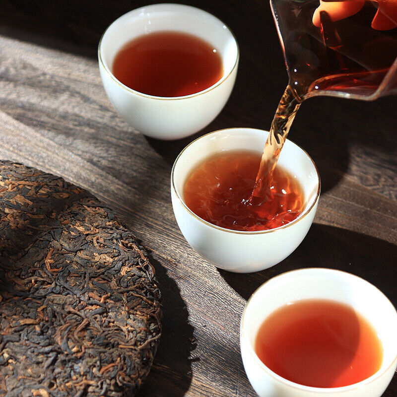 HelloYoung Yunnan Pu'er Tea Leaves Yiwu Golden Bud 357g Ripe Tea Cake