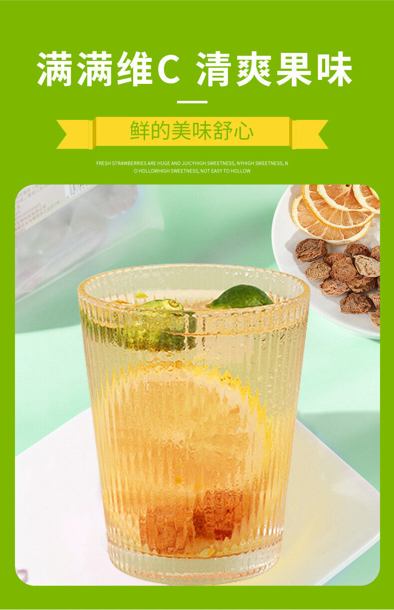 Summer Cold Brew Green Plum Lemon Tea with Freeze Dried Fruits Refreshing Blend