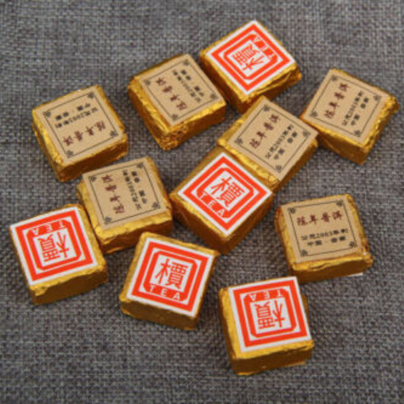Brick Shu Puer Pu-erh Ripe Tea 2003 Yunnan 'Jia' Word Mini Tea Aged Pu'er Brick