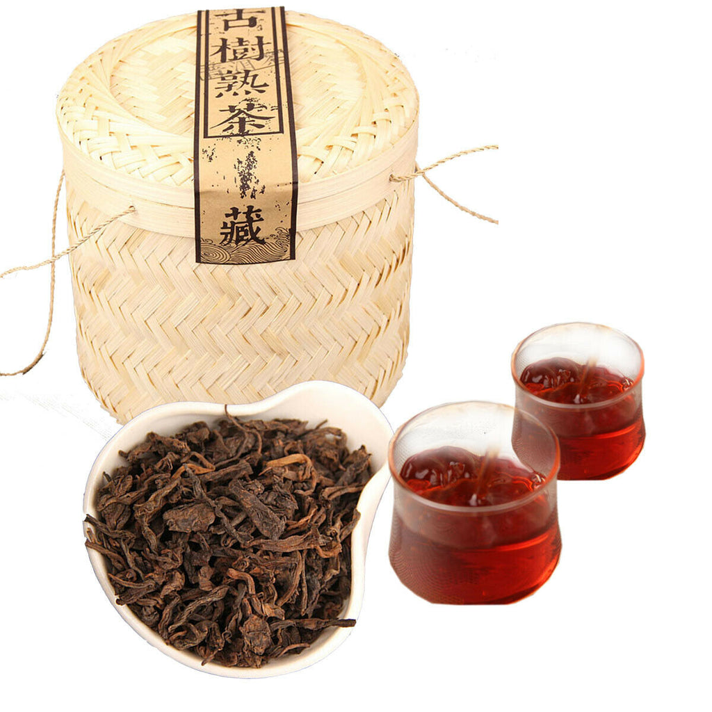 HelloYoung Ripe Puerh Tea Loose Tea Ancient Tree Bamboo Basket Packing Spring Puer Tea 800g