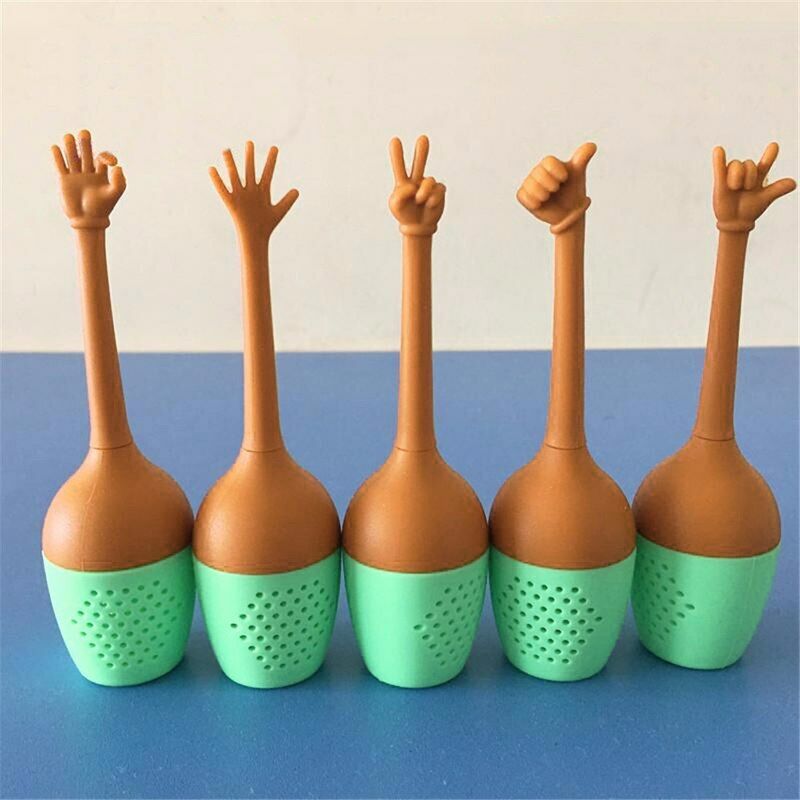 Funny Hand Gestures Silicone LooseLeaf Spice Tea Infuser Tea Strainer Diffuser Main image