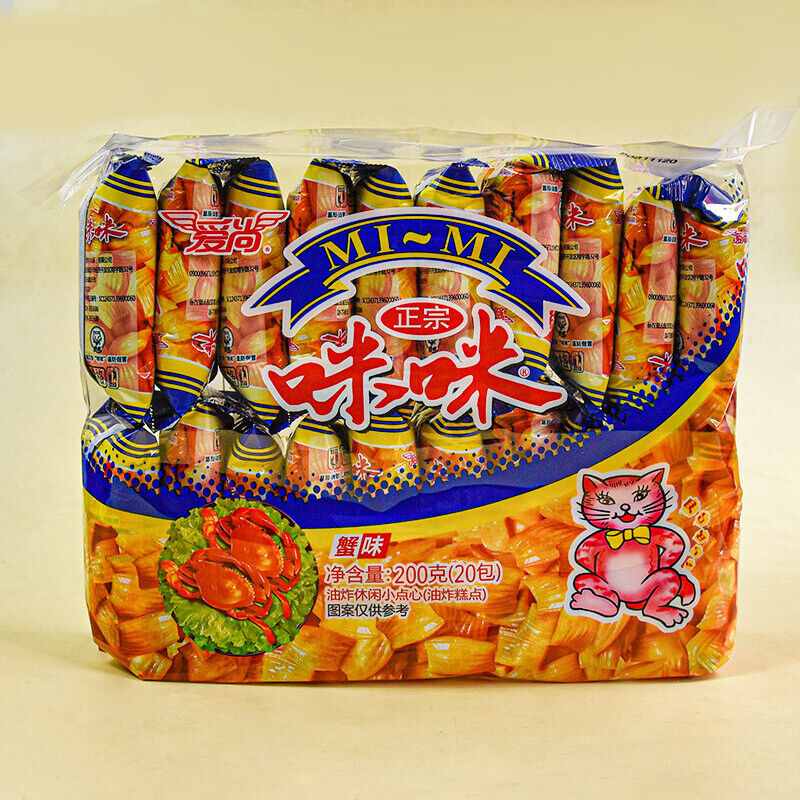 Aishang Mimi shrimp and crab flavored strips snack food 10g*20 packs 爱尚咪咪虾蟹味零食