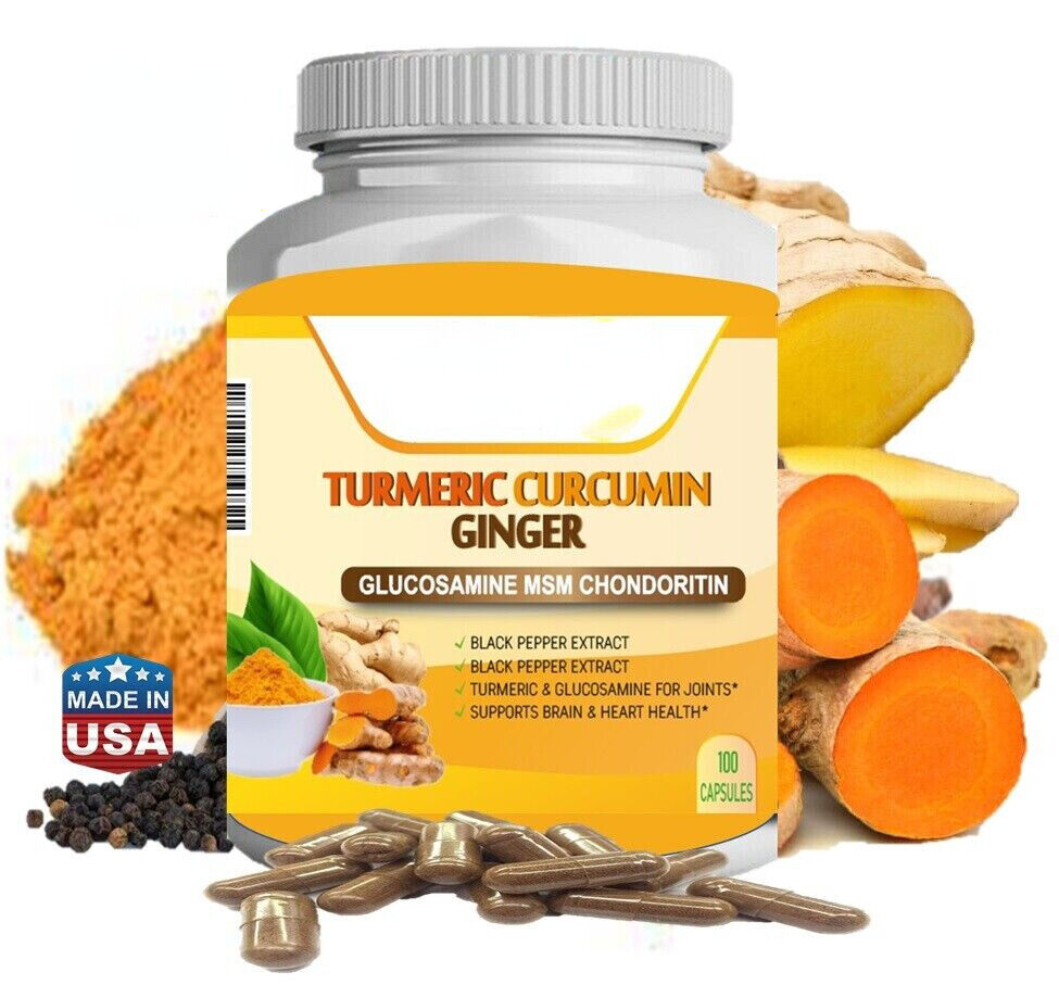 Triple Strength Capsules 120 Turmeric Curcumin with Ginger and Bio pepper 2600mg