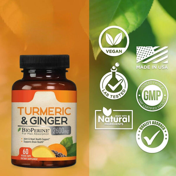 Turmeric Curcumin 2200mg with Ginger & Black Pepper for High Absorption