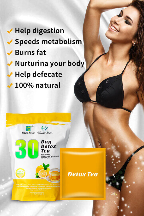 Lemon Flavor 30Days Detox Slimming Tea Loss Weight Boost Metabolism 3g*30bags