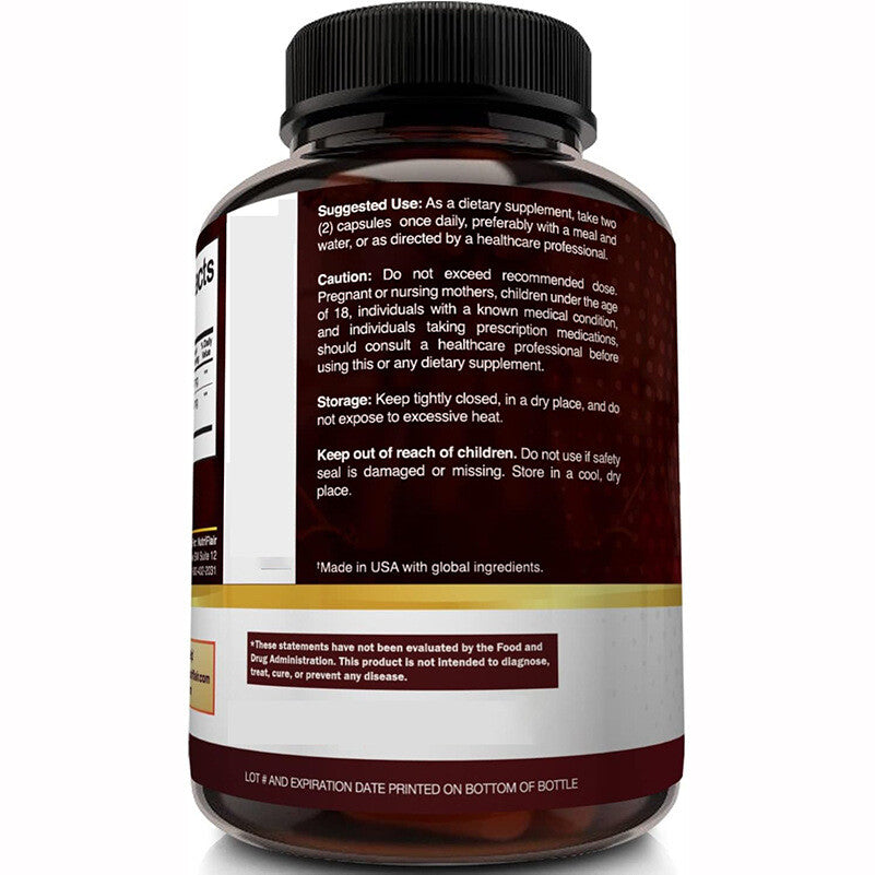 1200mg Berberine Capsules, Natural HCL Extract, Healthy Cholesterol Caps