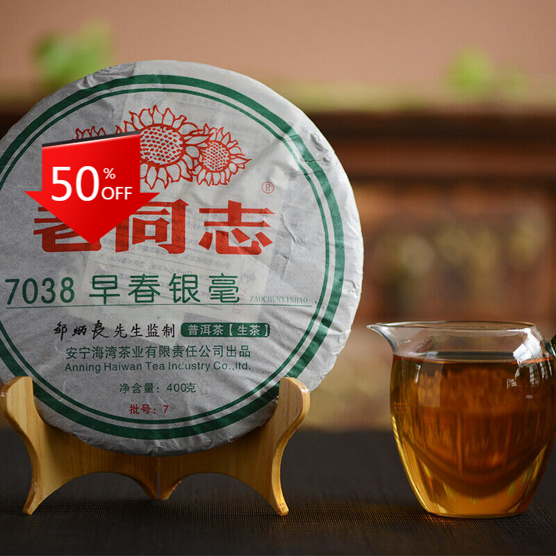 HelloYoung Haiwan Old Comrades 7038 Early Spring Yinhao Pu-erh Pu'erChaTea 400g Cake