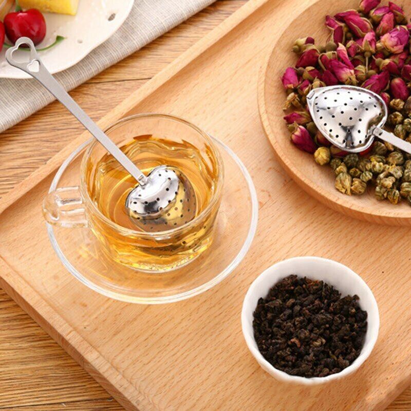 Tea Infuser Spoon Strainer  Stainless Steel Practical Heart Shape Steeper Spoon