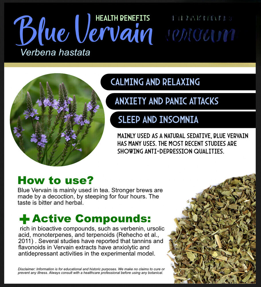 Blaues Eisenkraut Kraut Bio Beruhigend Reines Nervengift c/s (Verbena Hastata)