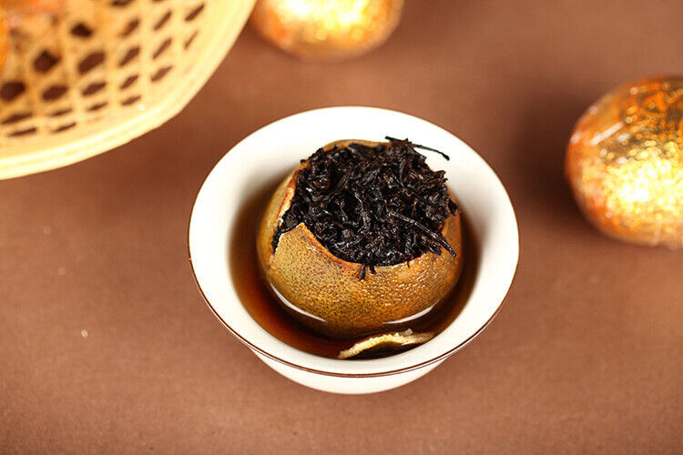 HelloYoung 500g Chen Pi Pu'er Ripe Tea Yunnan Tea Healthy Drink 500g大红柑 315橘普