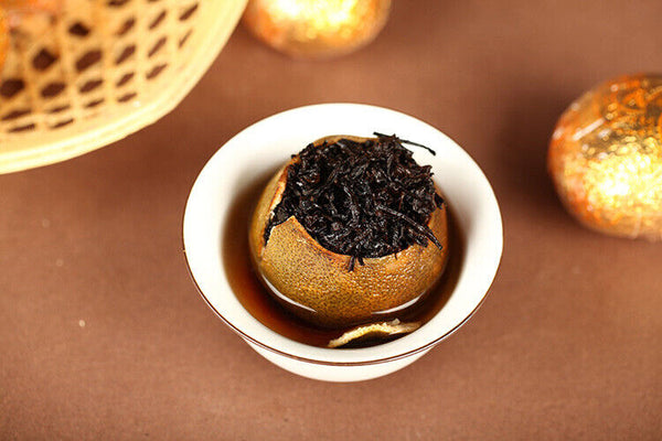 HelloYoung 500g Chen Pi Pu'er Ripe Tea Yunnan Tea Healthy Drink 500g大红柑 315橘普