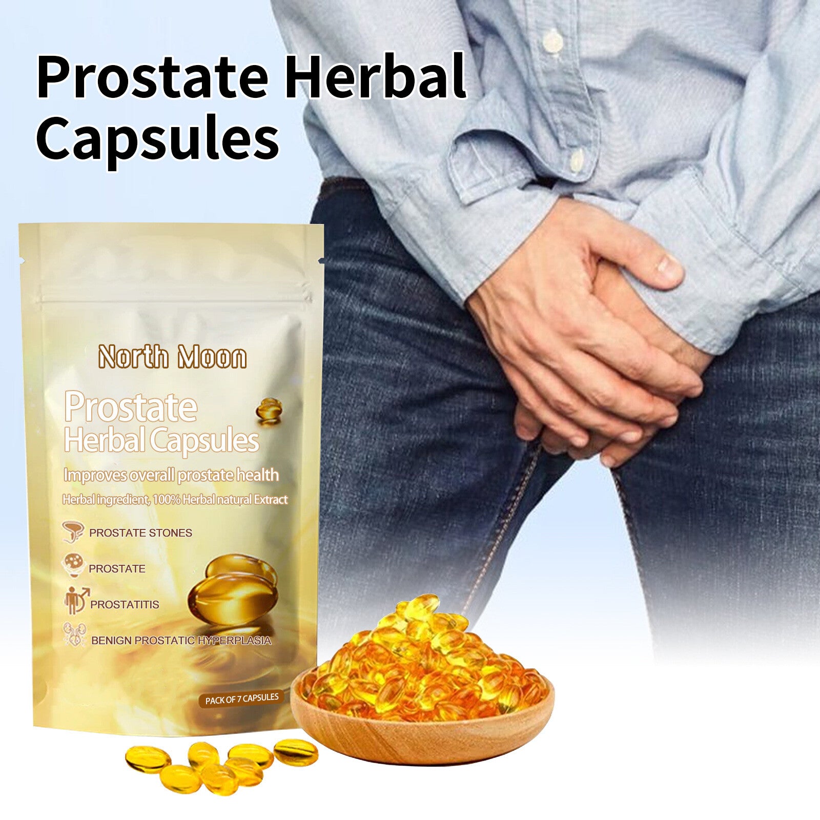 Premium Prostate Herbal Capsules Relieve Men's Discomfort and Nourish Kidney