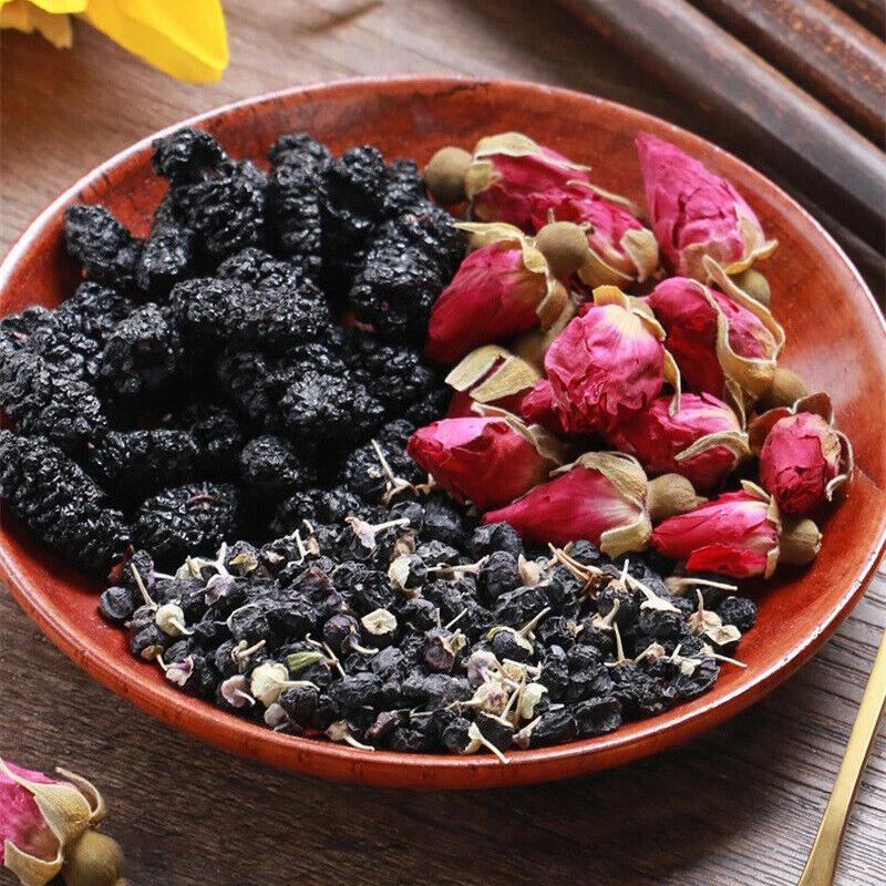 Black Wolfberry Mulberry Rose Tea Rich In Vitamins