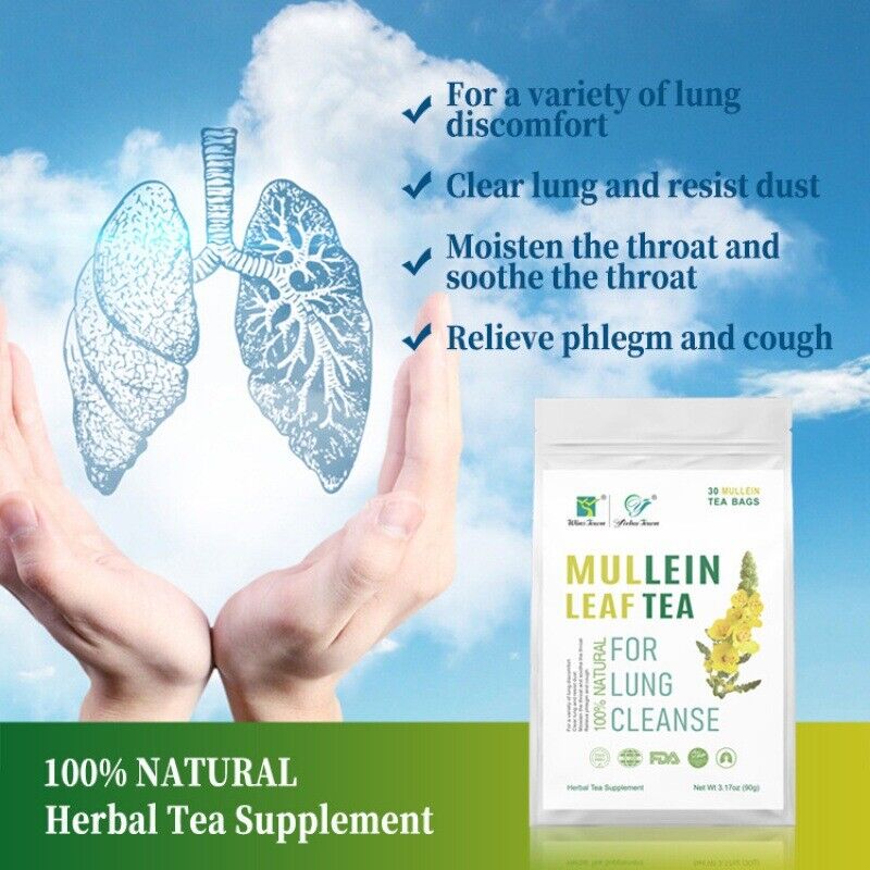 100% Natural Mullein Leaf Herbal Tea For Lung Cleansing Relief Cough Metabolism Secondary image