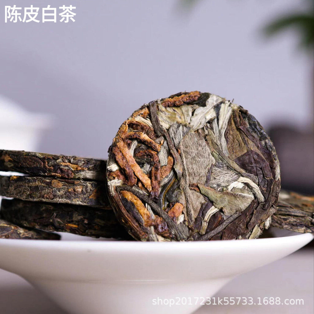Yunnan Pu-erh Tea Mini Cakes with Dried Tangerine Peel White Tea