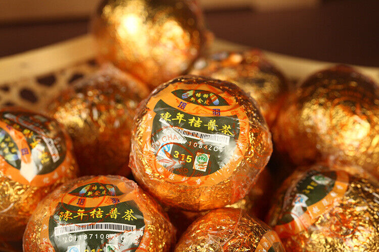 HelloYoung 500g Chen Pi Pu'er Ripe Tea Yunnan Tea Healthy Drink 500g大红柑 315橘普