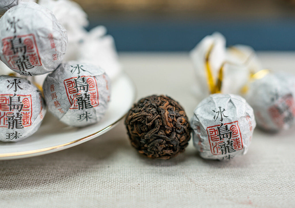 HelloYoung 8g/pastille Icelandic Dragon Pearl Pu-erh Ripe Tea Small Tuocha Dragon Pearl