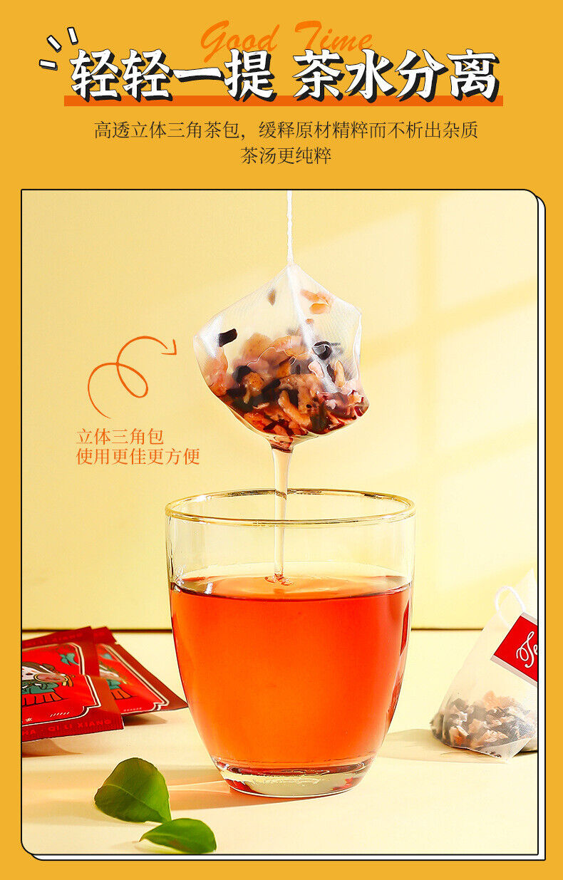 Premium Goji Chenpi Hibiscus Flower Tea 35g Box 7 Triangular Tea Bags