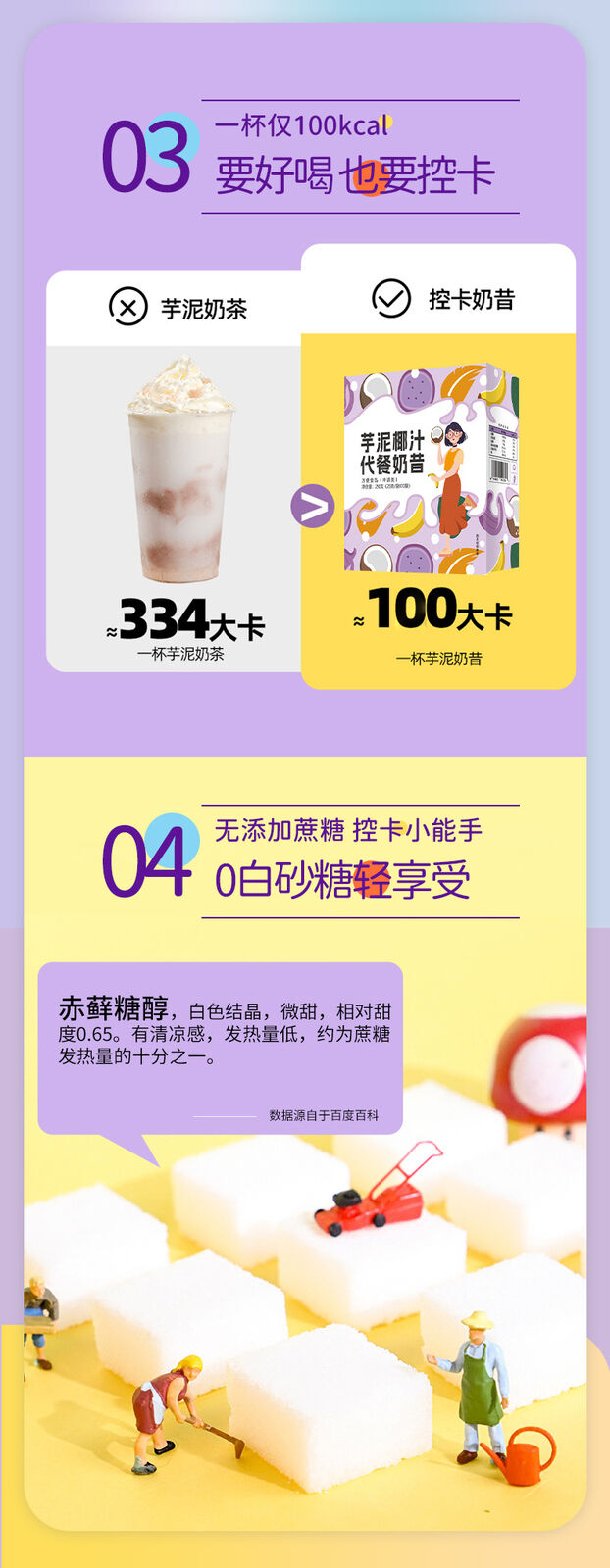 Taro Puree Coconut Juice Powder Nutritional Instant Meal Substitute Powder 250g