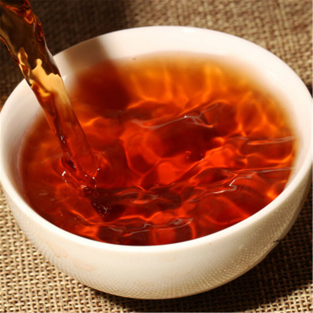 HelloYoung Royal Qi Zi Bing Cha Aged Cake Yunnan Menghai Pu'er Tea Shen Ripe Black Tea 357g