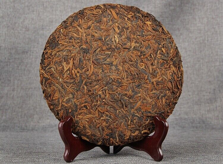 Healthy Qizi Ripe Puerh Tea Cake Golden Single Buds Fermented Tea 357g/12.59oz