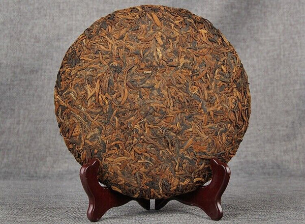 Healthy Qizi Ripe Puerh Tea Cake Golden Single Buds Fermented Tea 357g/12.59oz