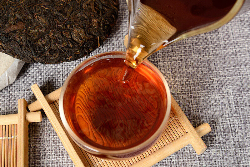 HelloYoung Yunnan Tea  Ripe Puerh Tea 100g Old Puerh Ripe Tea Cake
