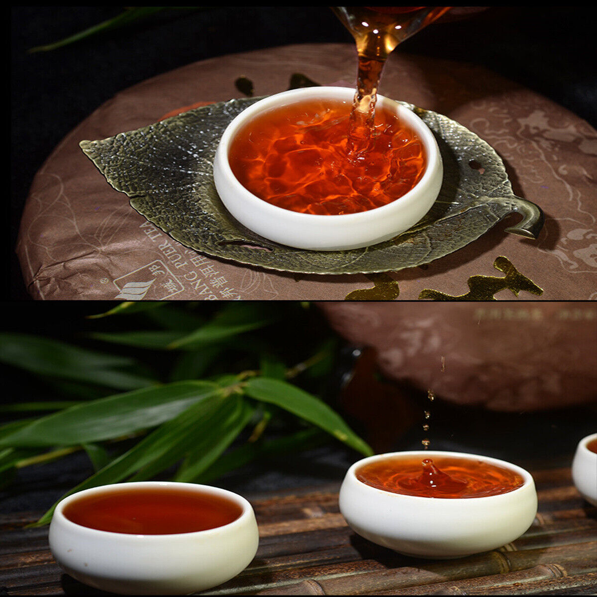 357g/12.59oz  Original Seven Sub-cake Puer Black Tea Aged Flavor Ripe Pu-Erh Tea