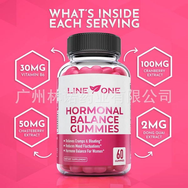 2 bottles Hormonal Balance PMS Relief 60 Gummies-Strawberry flavor