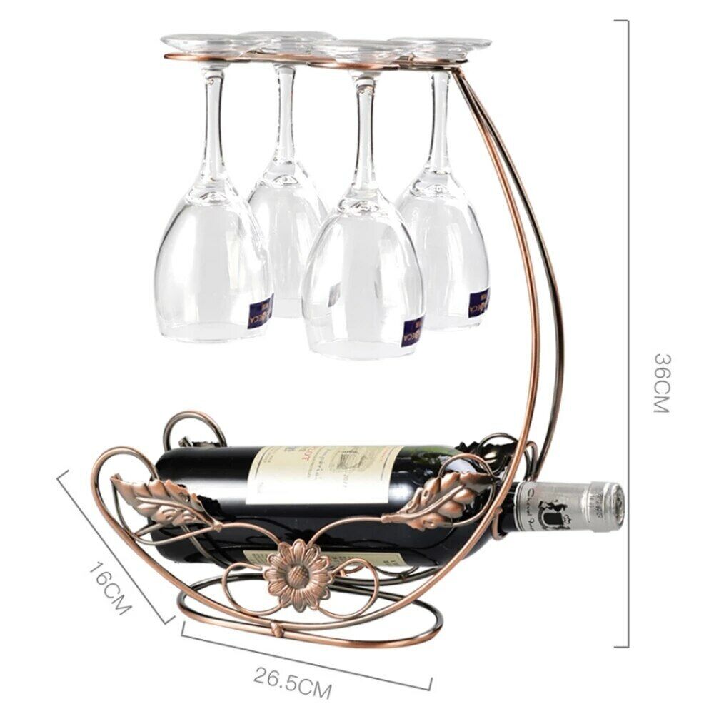 Wine Rack Freestanding Goblet Holder Bar Stand Bracket Bottle Holder Home Decor