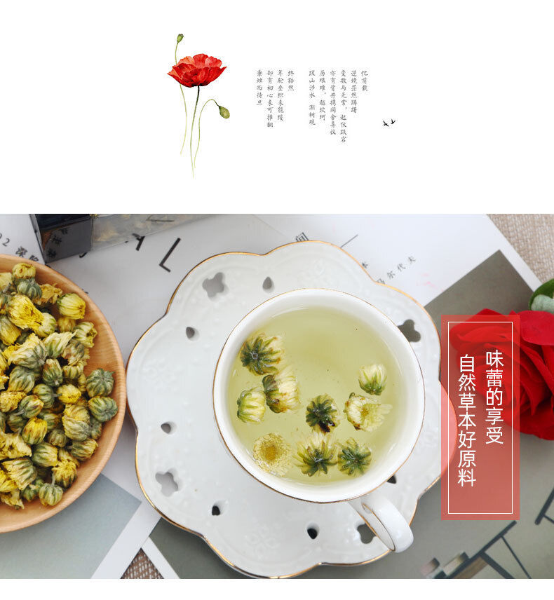 HelloYoung 45g/bottle Tongxiang First Harvest Fetal Chrysanthemum King Chrysanthemum Tea