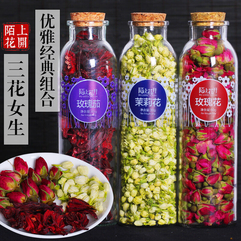 Dried Rose Tea Jasmine Rosella Health Tea Three-flower Combination Scented Tea Main image