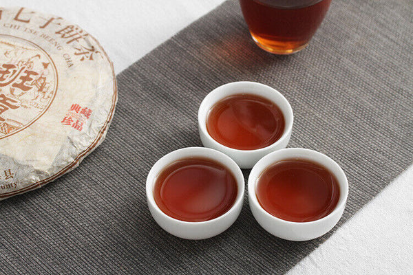 HelloYoung 357g Yunnan Pu'er Tea Banzhang Golden Buds Pu'er Ripe Cake Seven Seeds Cake Tea