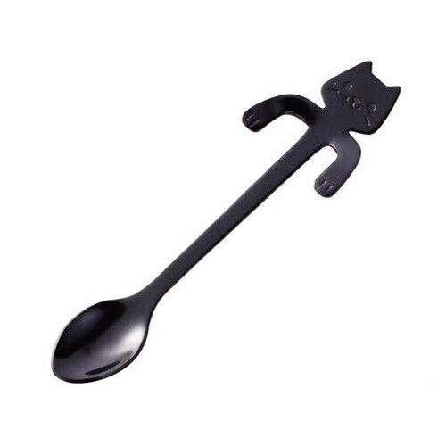 Stainless Steel Spoon Dinnerware Cat Coffee&Tea Spoon Kitchen Flatware Tableware