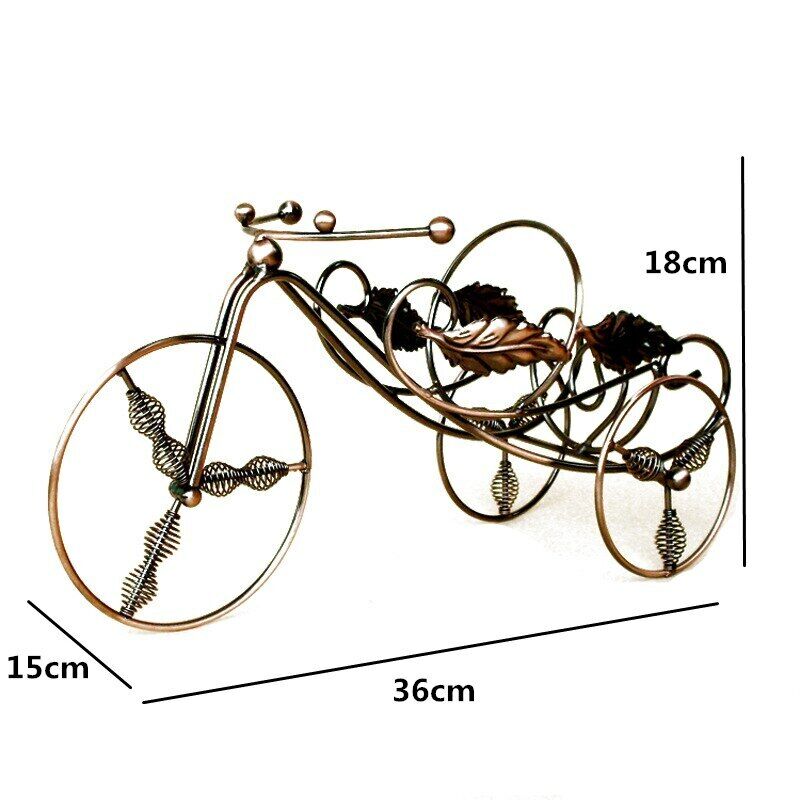Tricycle Shaped Wine Holder Metal Wine Rack Bottle Display Shelf Rack Home Decor