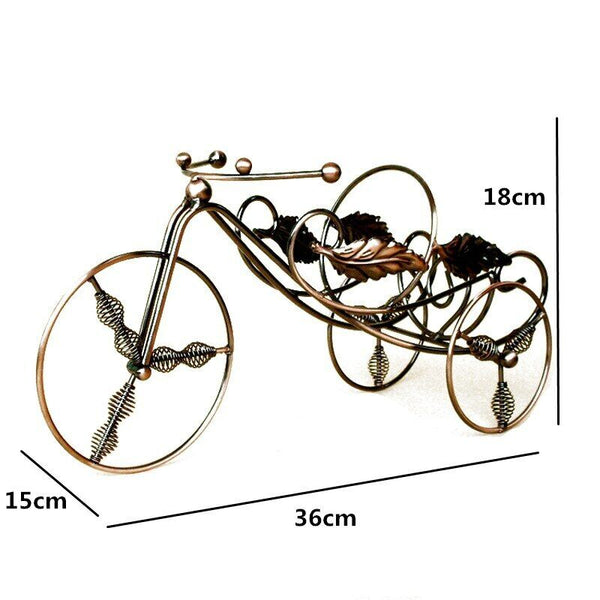 Tricycle Shaped Wine Holder Metal Wine Rack Bottle Display Shelf Rack Home Decor