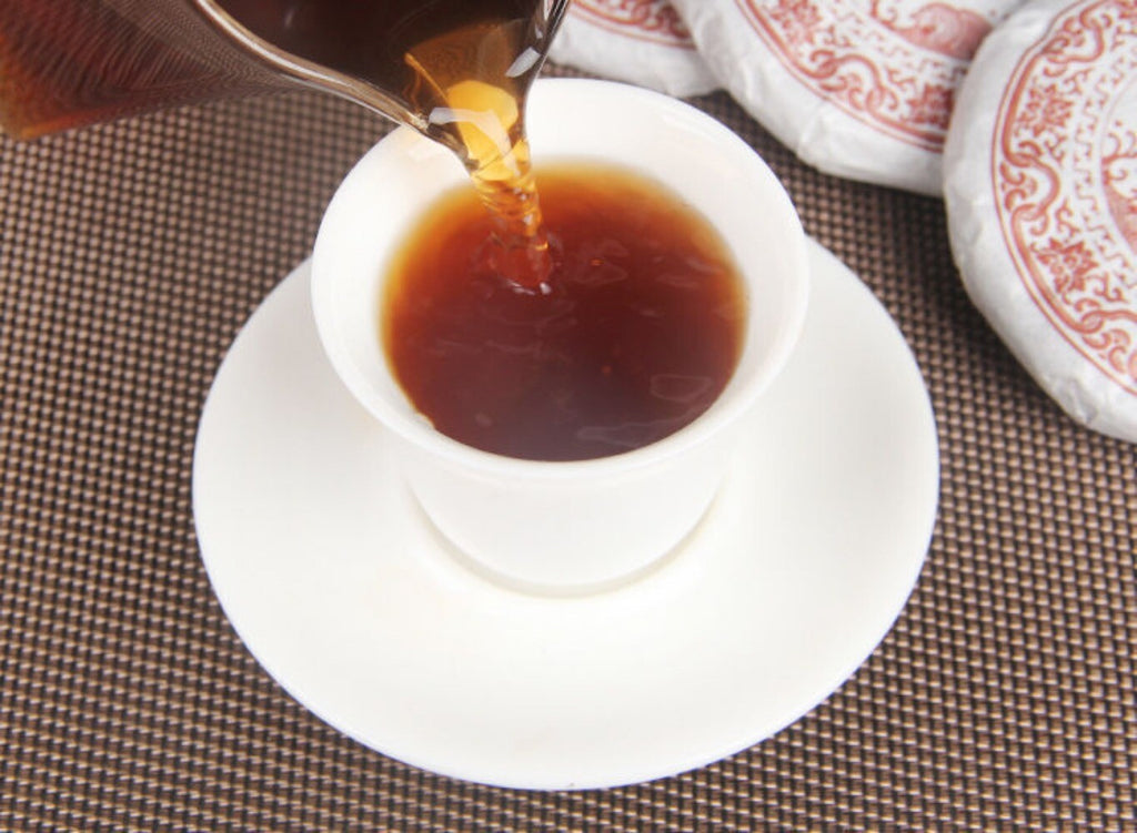 Menghai Ancient Tree Ripe Pu-erh Tea Aged Yunnan Dry Storage Tea Cake
