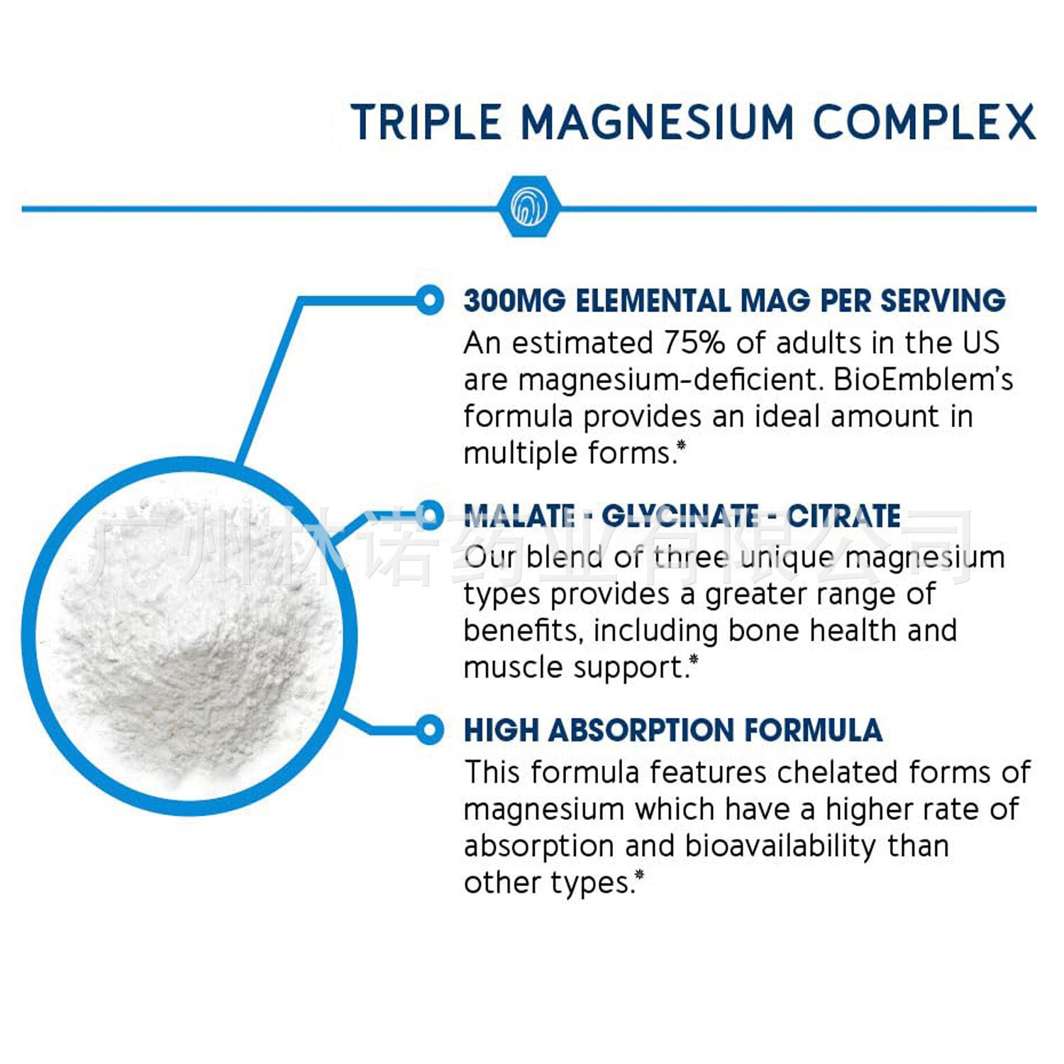 Magnesium Complex 300mg ,MALATE+GLYCINATE+CITRATE  ,90 caps