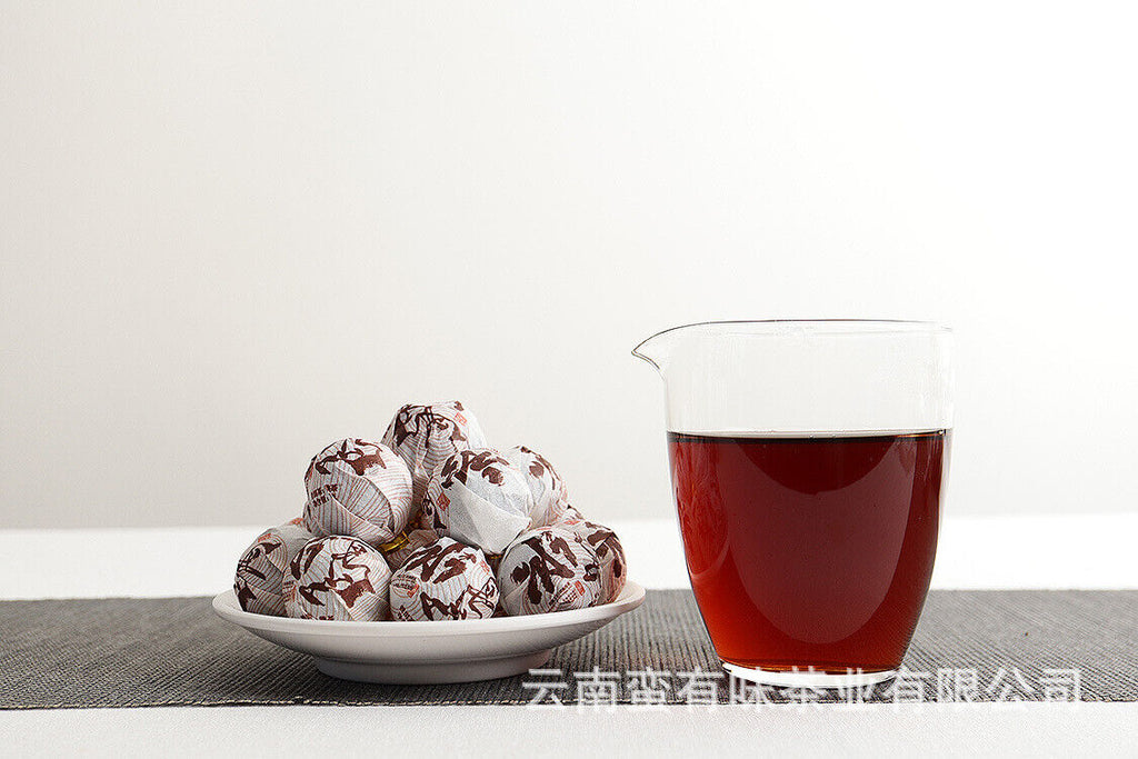 HelloYoung 500g Yunnan Pu'er Tea Icelandic Ripe Dragon Pearl 8g Ripe Tea Thin Slices