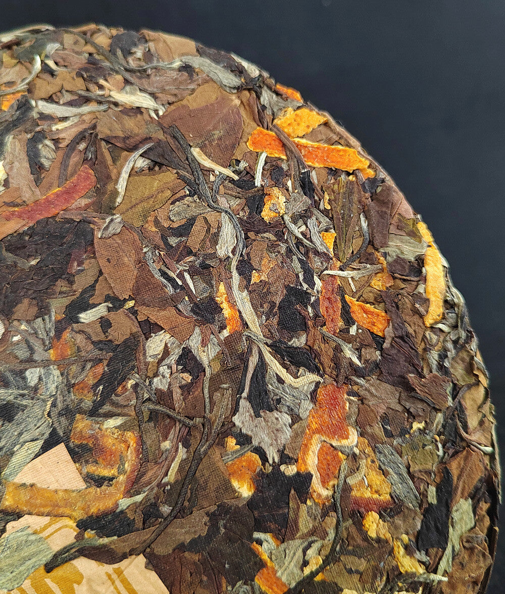 357g Chen Pi White Tea 2022 Yunnan White Tea Large Leaf Tea Cake 陈皮白茶 白茶柑普