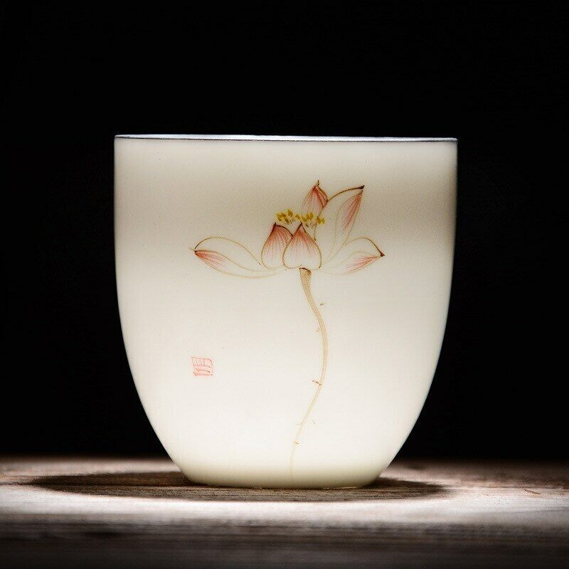 Teacup Traditional Chinese Tea Cup Bamboo Plum Shape Ceramic Porcelain Tea Cup