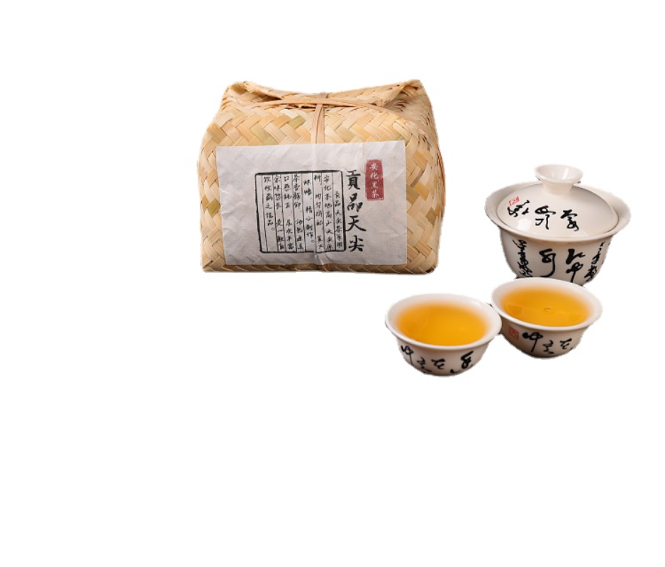 HelloYoung 500g Hunan Anhua Black Tea Tianjian Tea Bamboo Basket Tribute Aged Black Tea