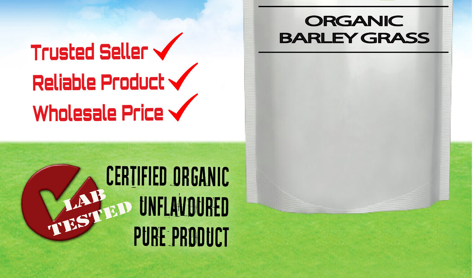 Organic Barley Grass Powder, Cert Organic 1Kg, Best Available Promotion Secondary image
