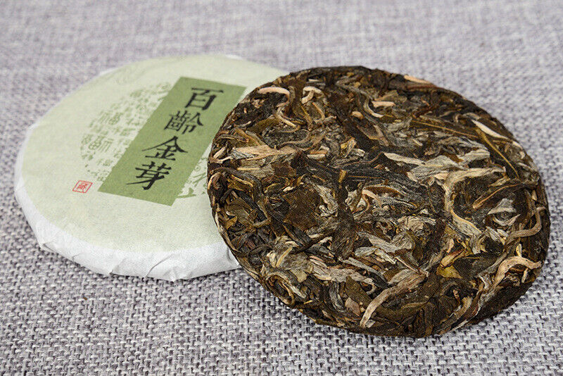 HelloYoung Pu-erh Tea Raw Tea Cake Bai Ling Golden Bud Raw Tea 100g Pu-erh Cake Tea