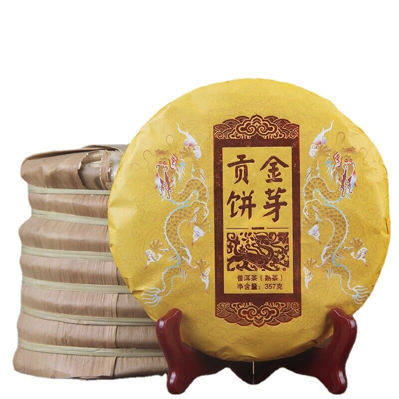 Spring Tea Royal Tribute Gold Cake 357g/12.59oz Natural Ripe Puerh Tea Main image