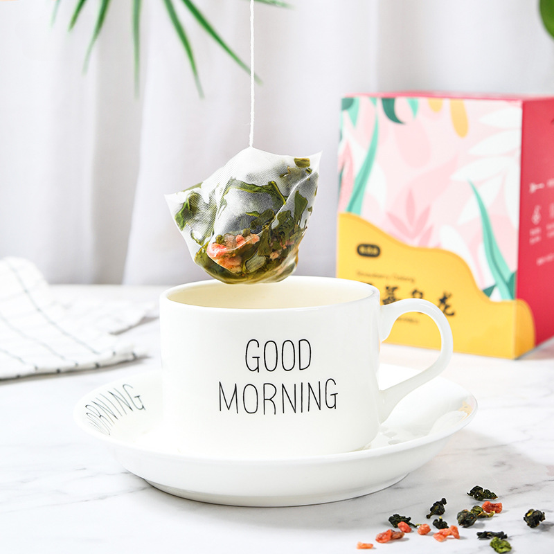 HelloYoung 30g Box packed triangular tea bag white peach oolong tea flower fruit tea bag